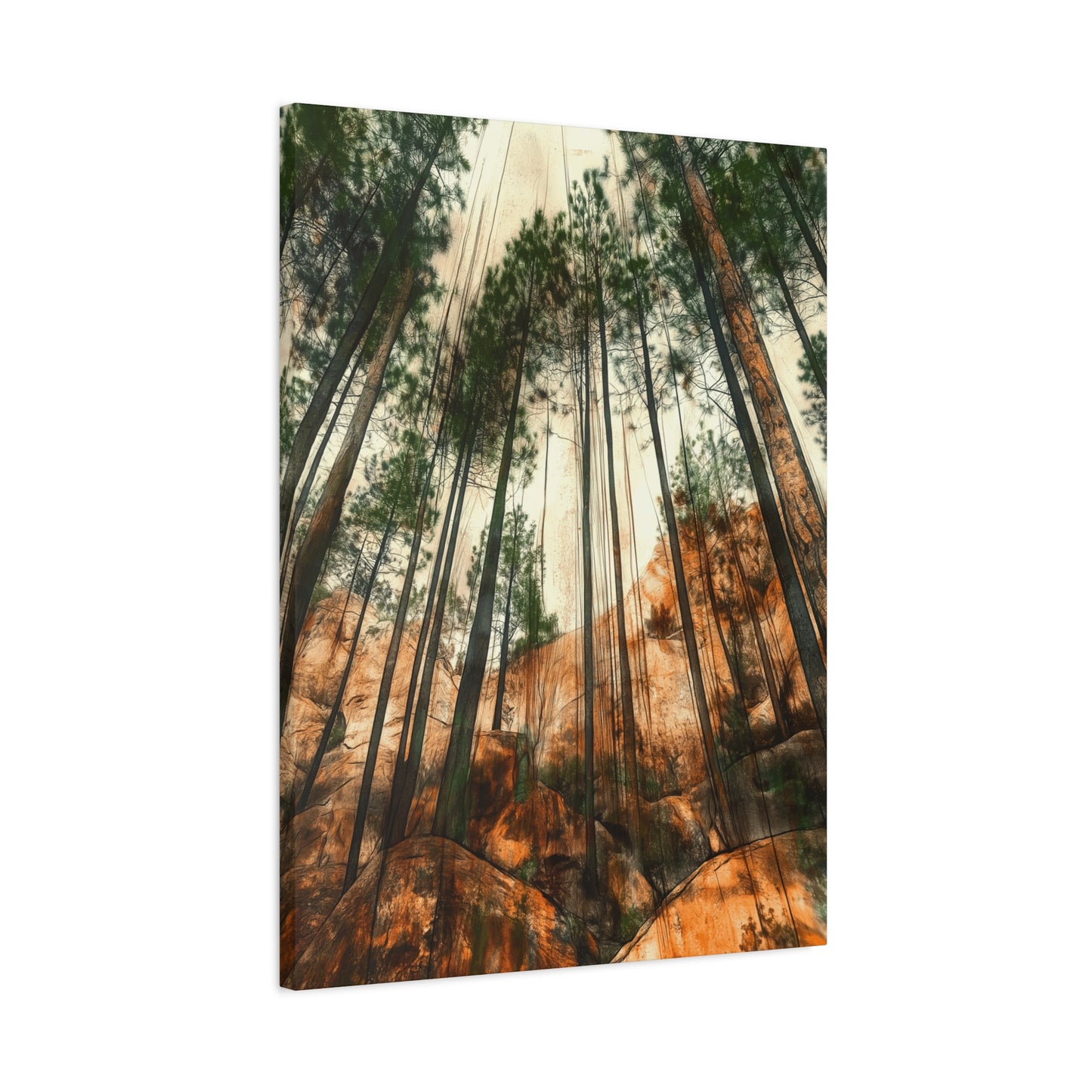 Nature-Inspired Stretched Canvas Art - Forest Serenity