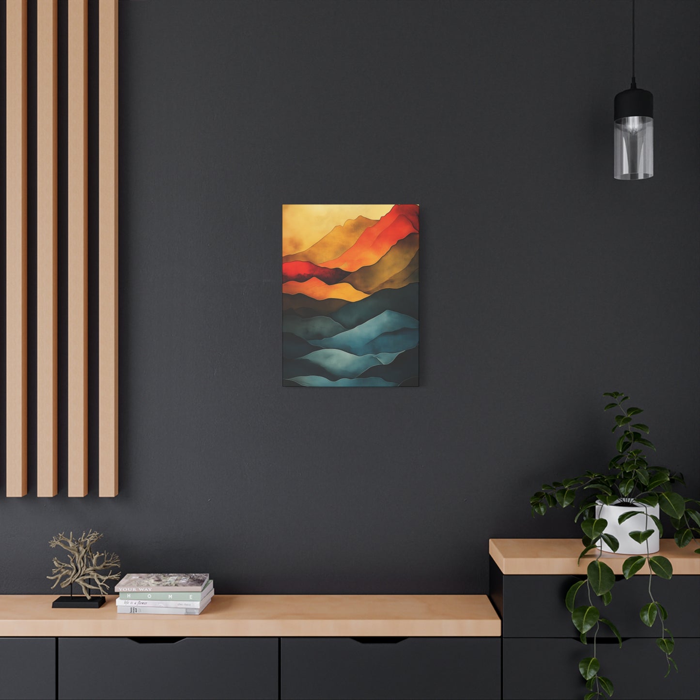 Vibrant Mountain Landscape Canvas Art - 1.25" Stretched Wall Décor