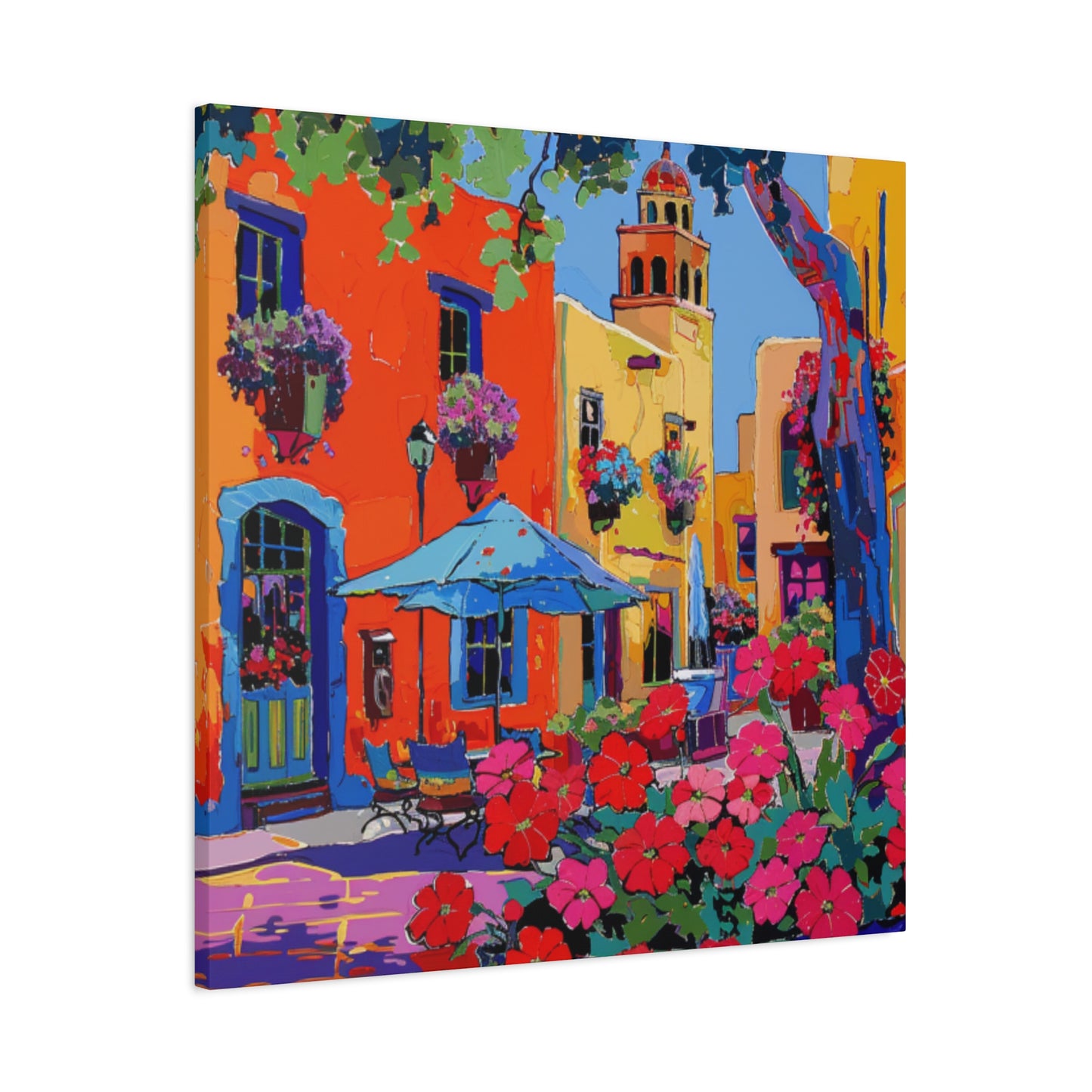Canvas Print Santa Fe Festive Street Scene