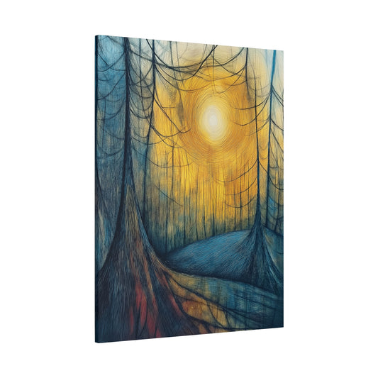 Sunlit Forest Matte Canvas Art