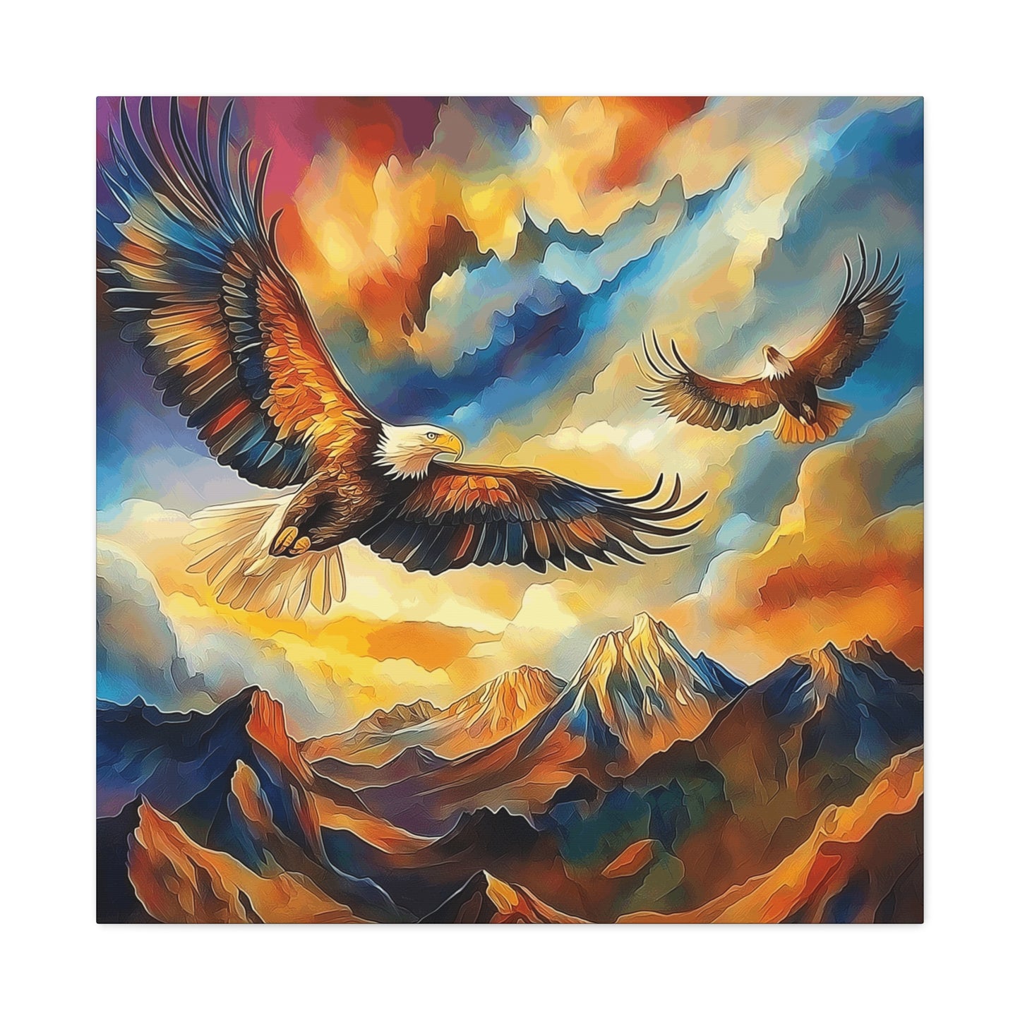 Majestic Eagle Canvas Art – Vibrant Stretched Wall Decor for Nature Lovers