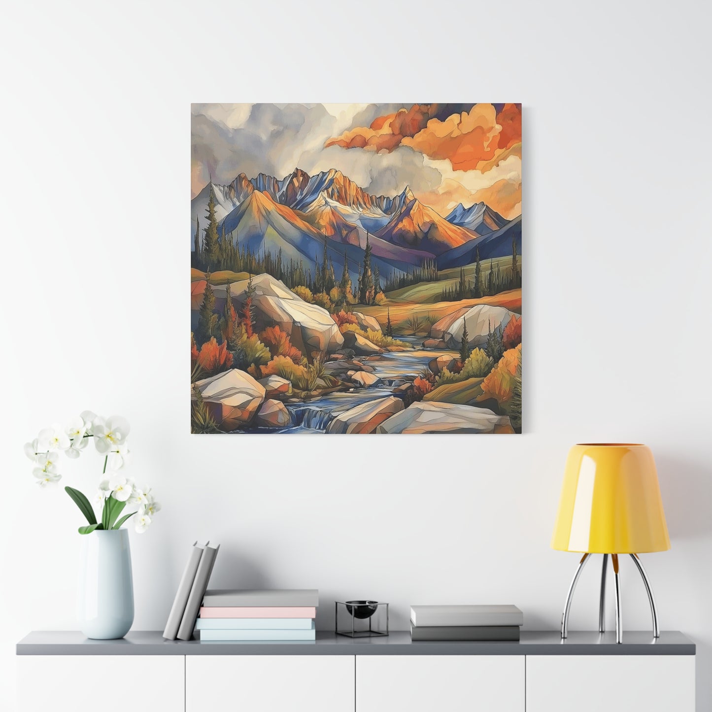 Mountain Landscape Canvas Art Print - Nature Wall Decor