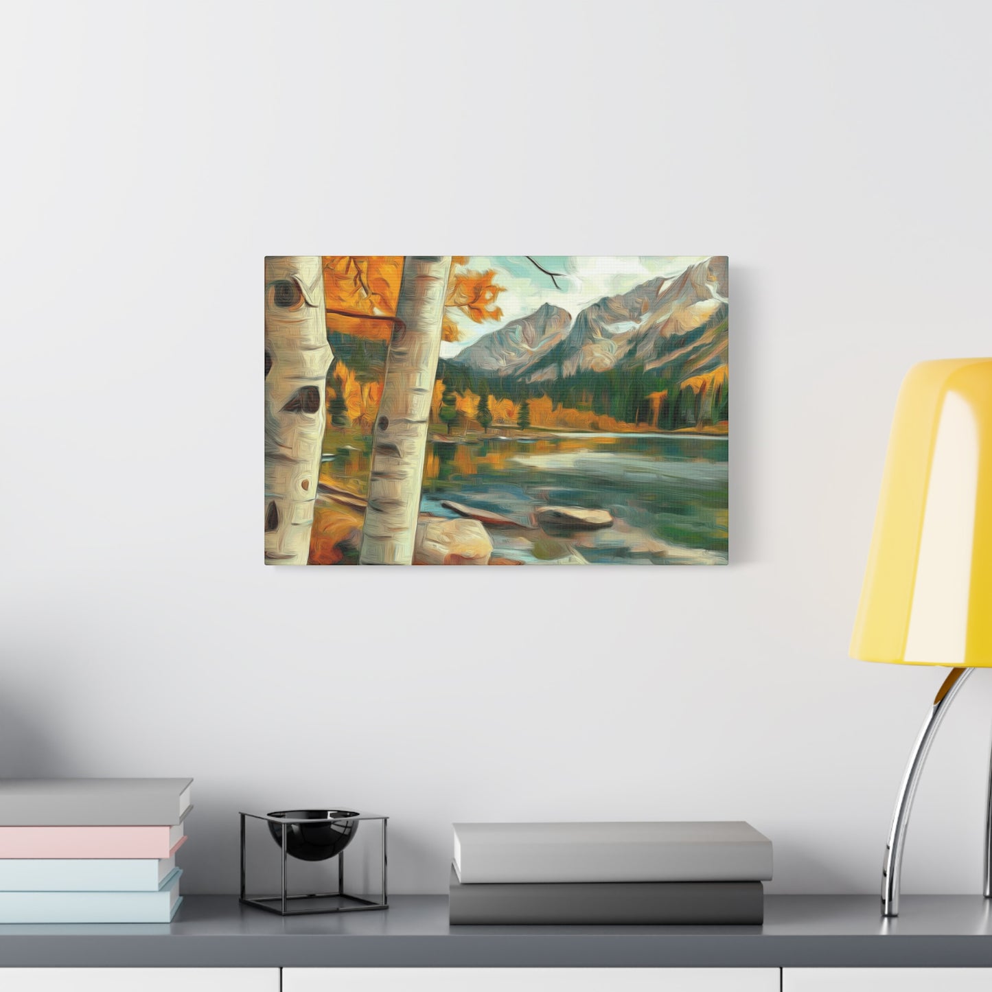 Canvas Wall Art - Aspens at High Mountain Lake