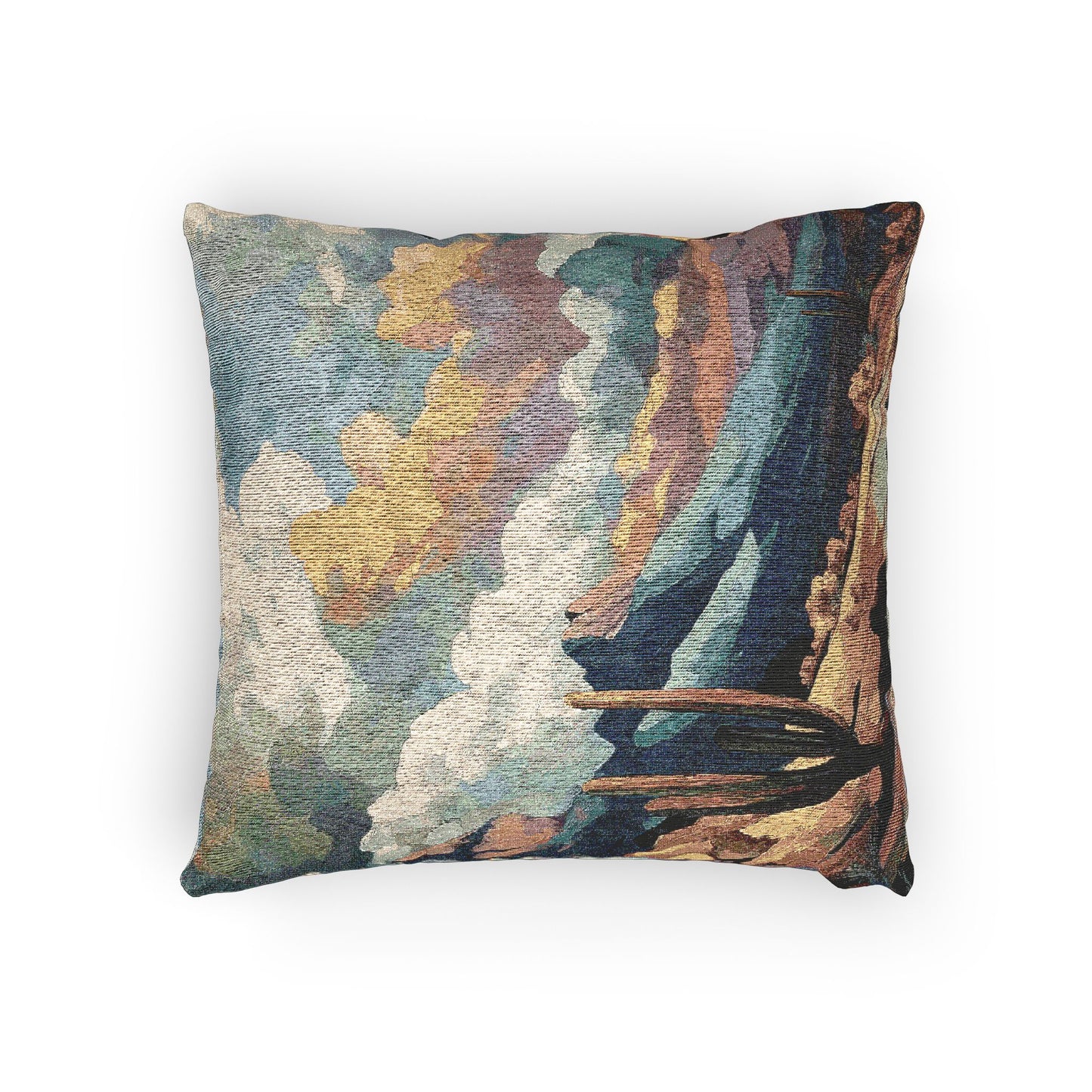 Desert Landscape Woven Pillow - Boho Home Decor