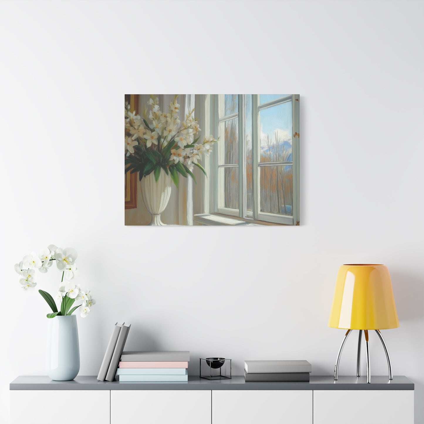 Serene Floral Canvas Wall Art - Chic Home Decor for Tranquil Spaces