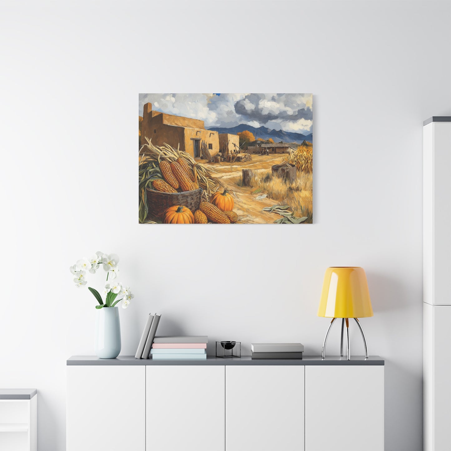 Harvest Landscape Canvas Print - Rustic Fall Decor for Home