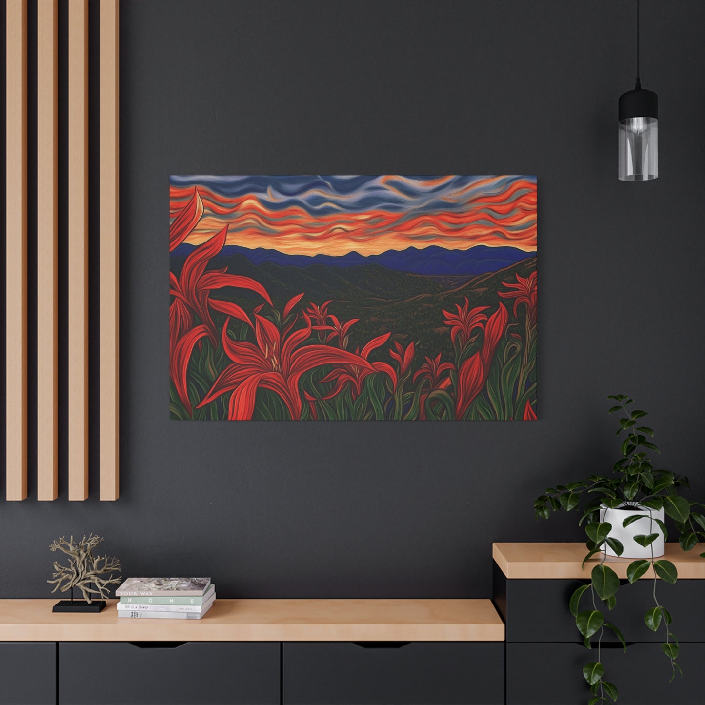 Canvas Print SF Day Lillies at Sunset