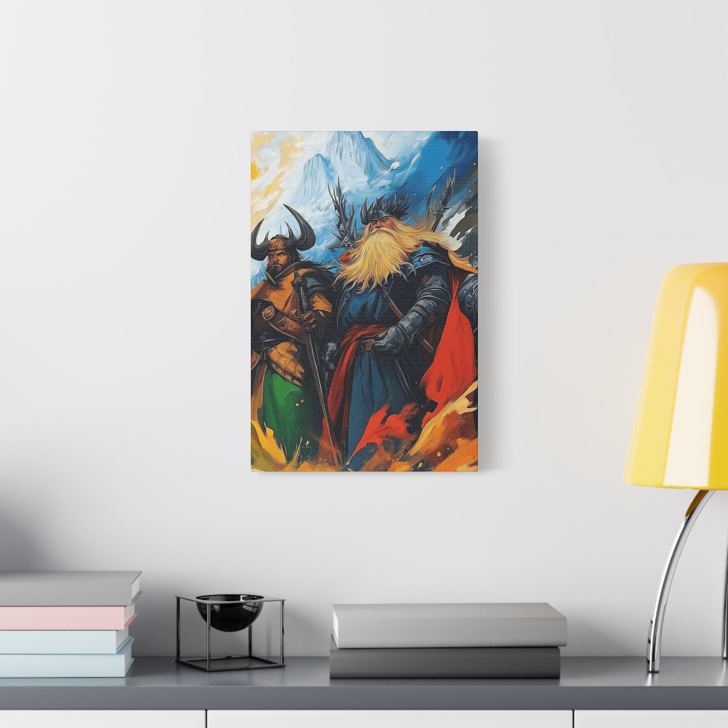 Epic Norse Warrior Canvas Art Print - Fantasy Wall Decor for Home or Office