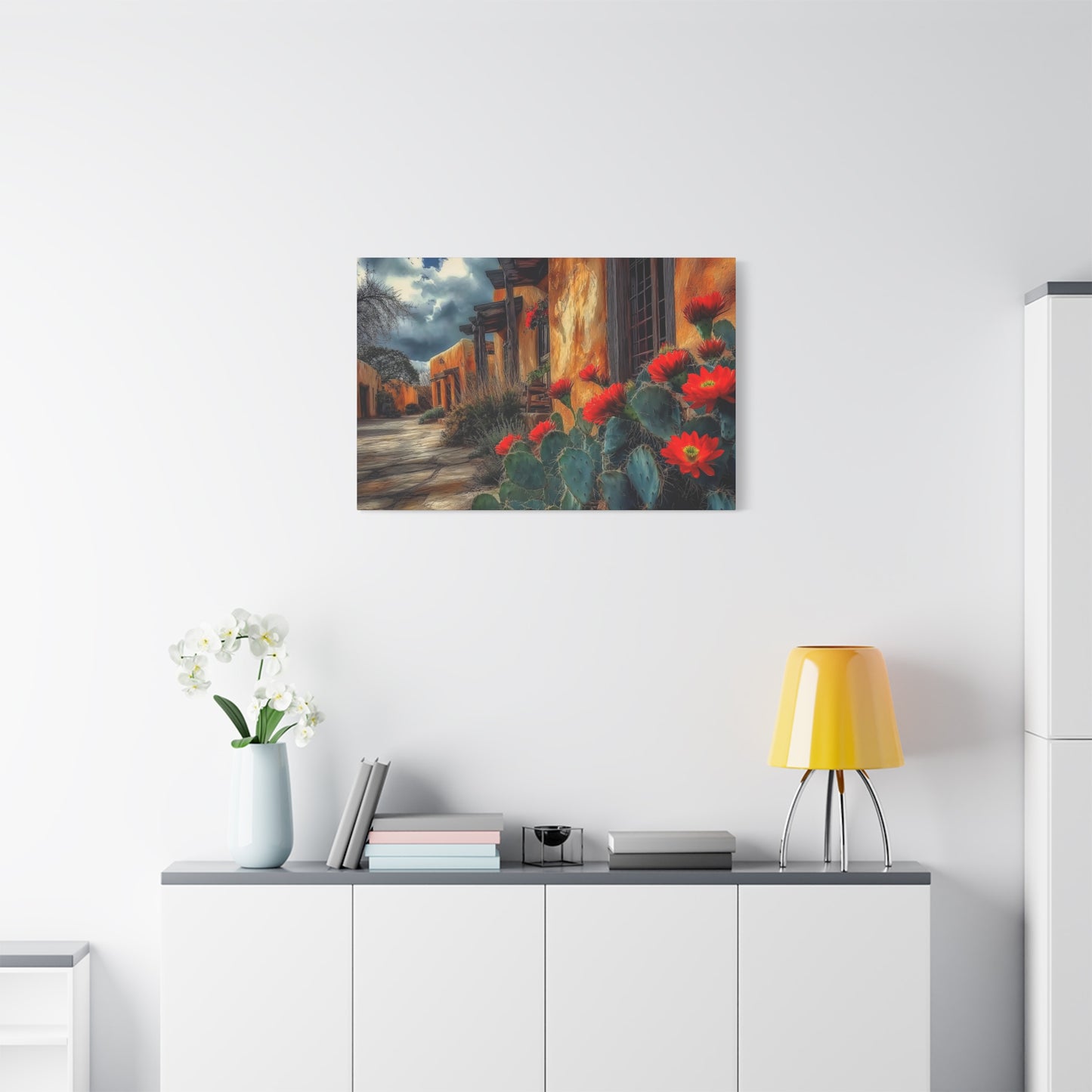 Canvas Wall Art - NM Adobe Red Flowers V1