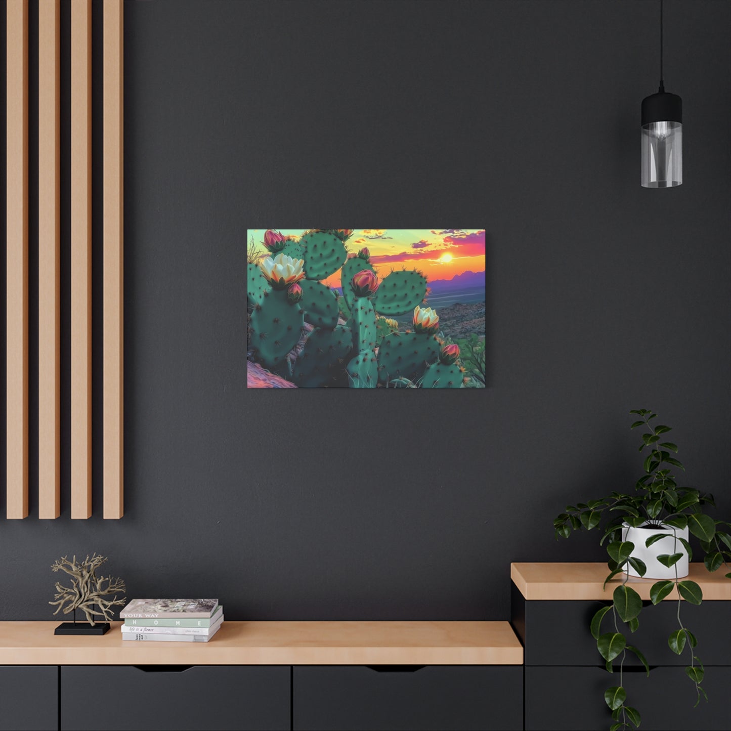 Canvas Print - Prickly Pear Blooming Vista 3