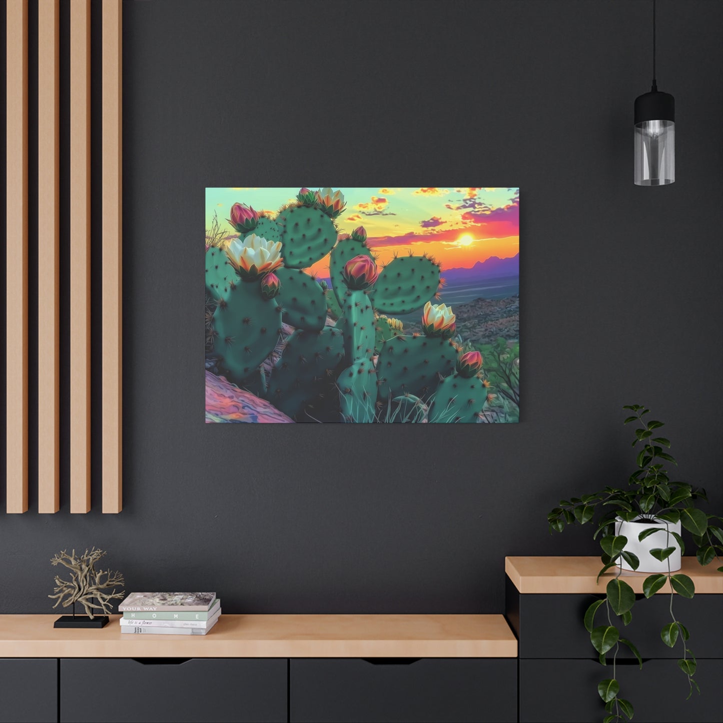 Canvas Print - Prickly Pear Blooming Vista 3