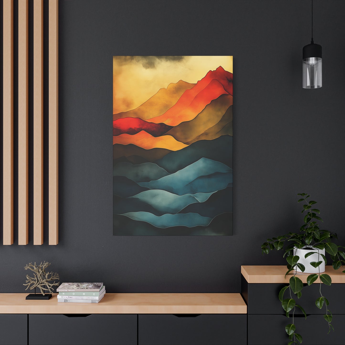 Vibrant Mountain Landscape Canvas Art - 1.25" Stretched Wall Décor