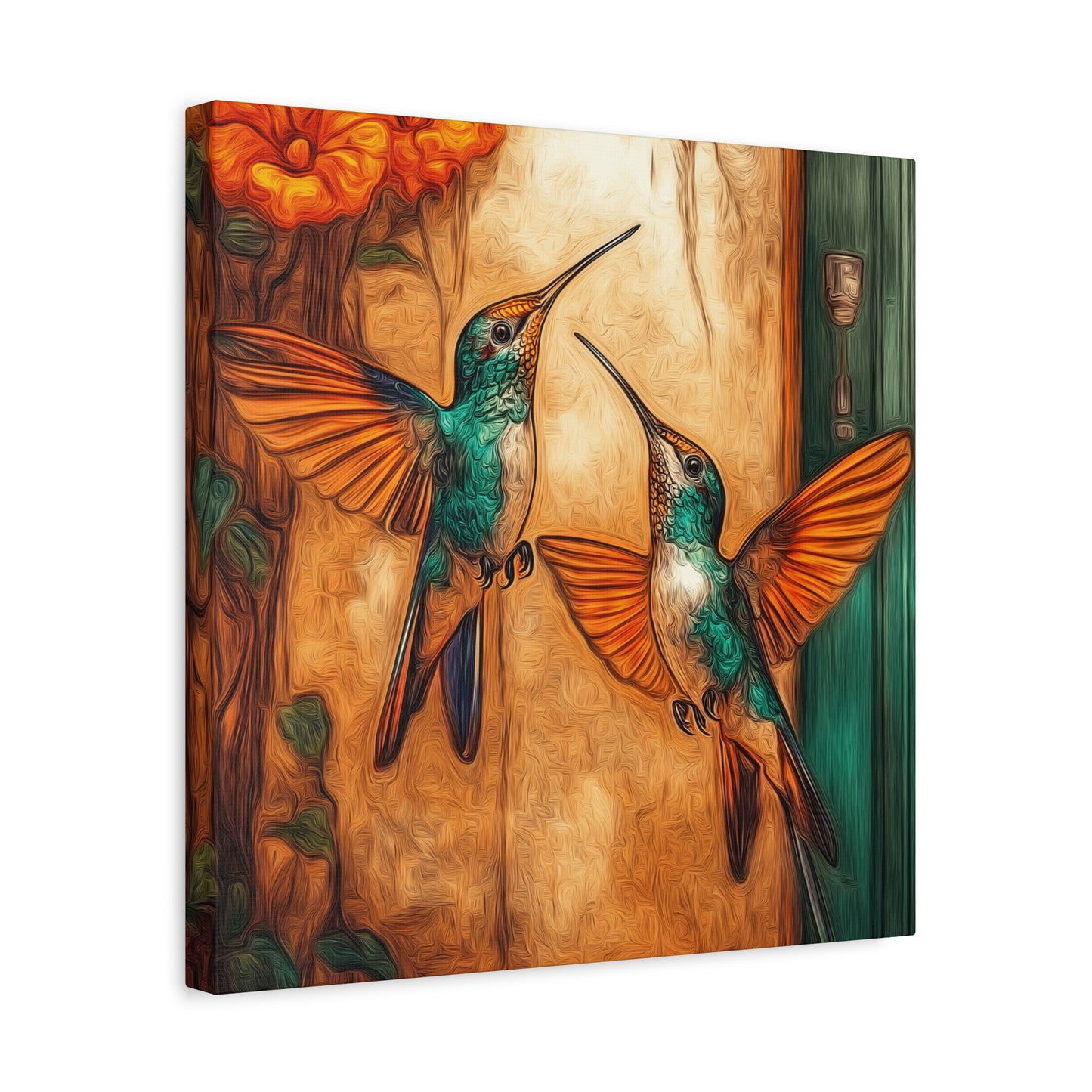 Canvas Wall Art - Dueling Hummingbirds