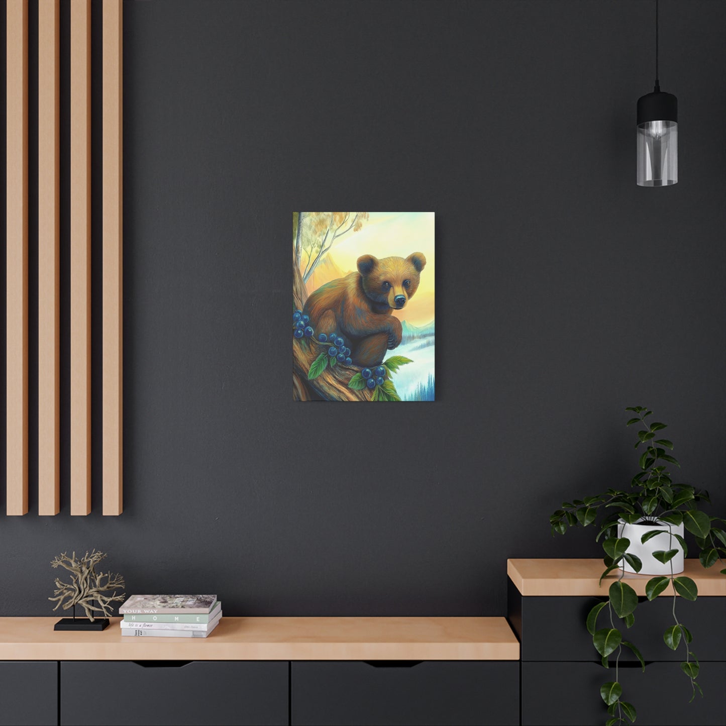 Canvas Wall Art - Bear Cub Watching