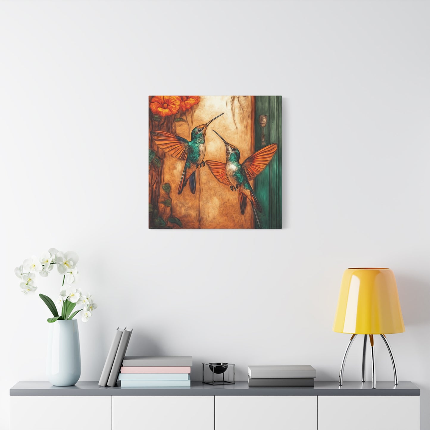 Canvas Wall Art - Dueling Hummingbirds