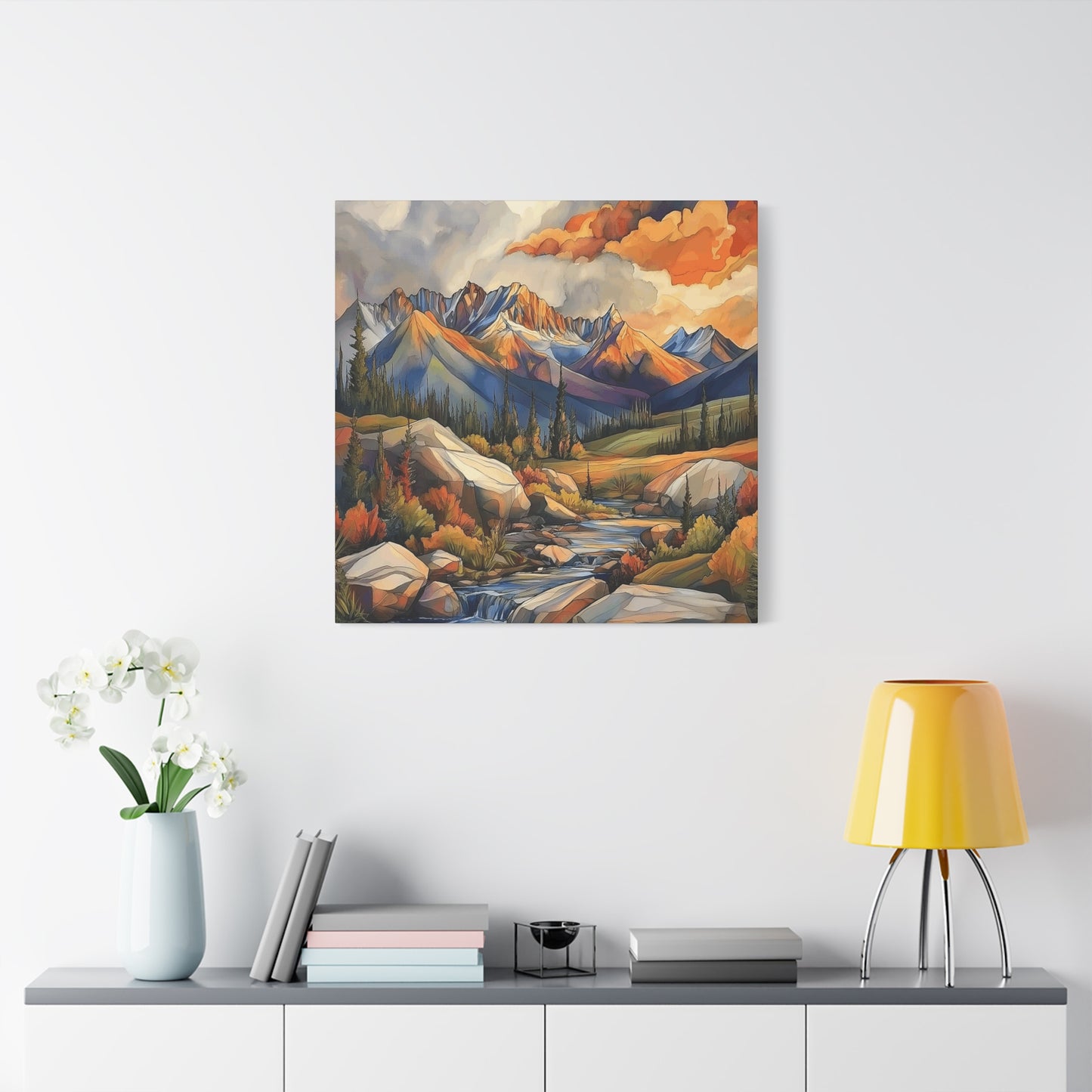 Mountain Landscape Canvas Art Print - Nature Wall Decor