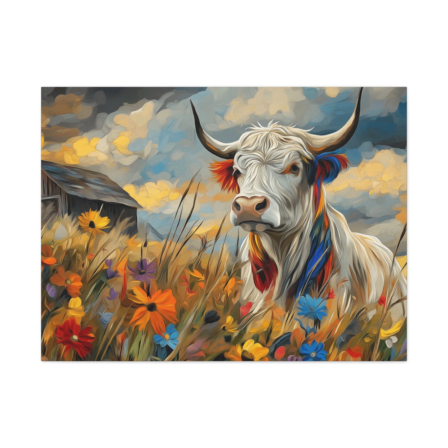 Colorful Cow Canvas Wall Art - Farmhouse Decor