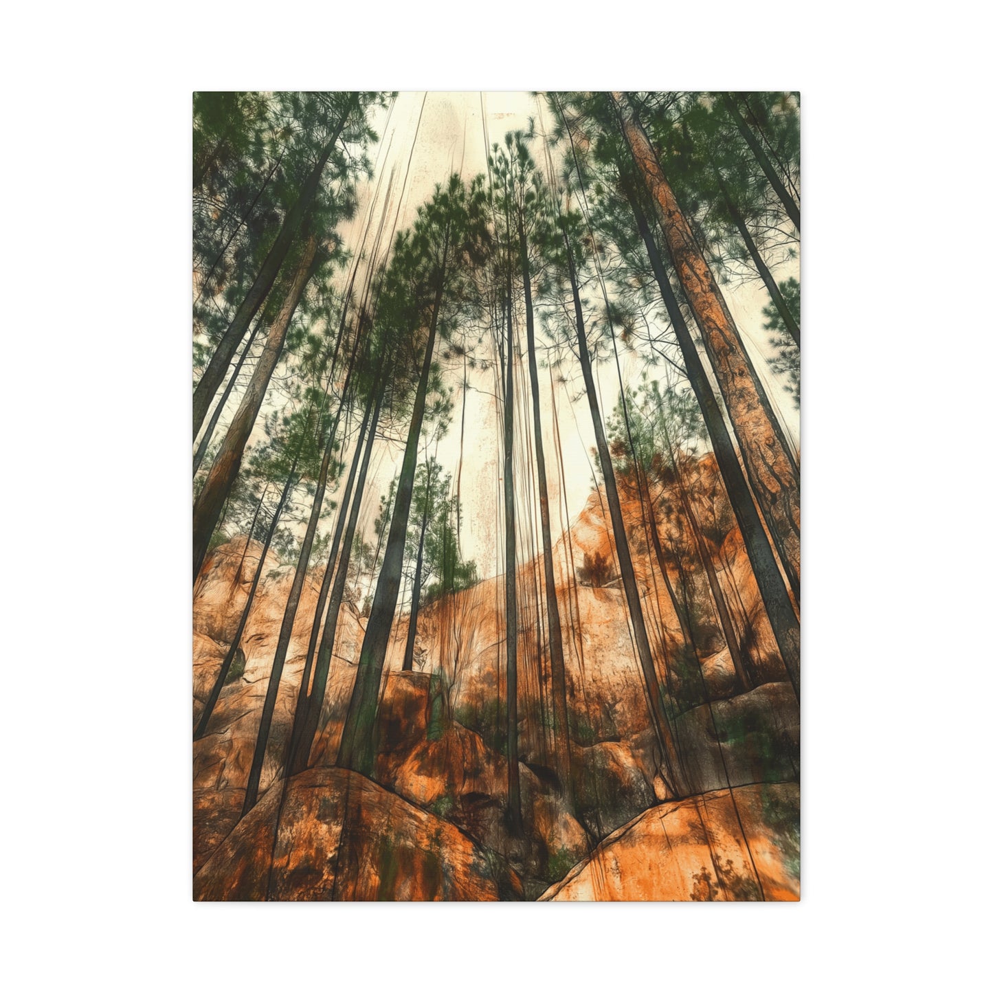 Nature-Inspired Stretched Canvas Art - Forest Serenity