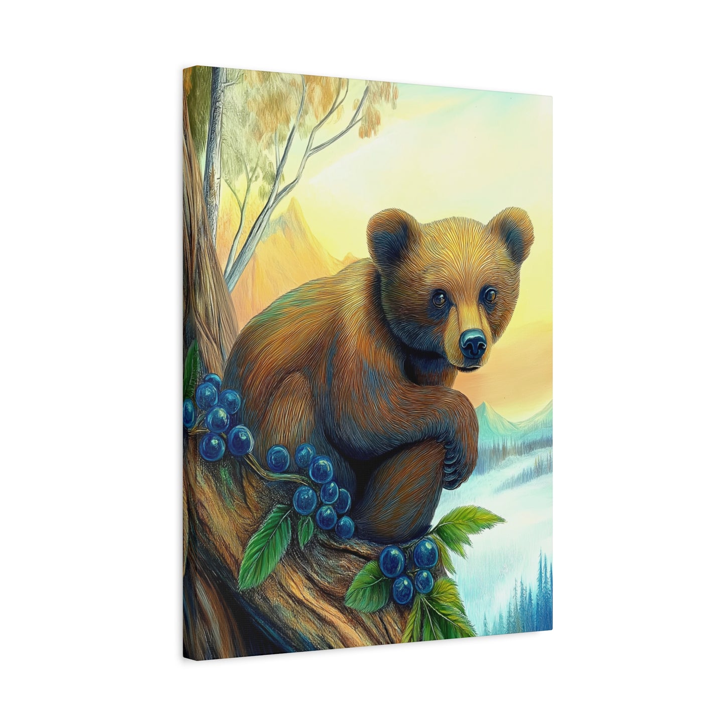 Canvas Wall Art - Bear Cub Watching