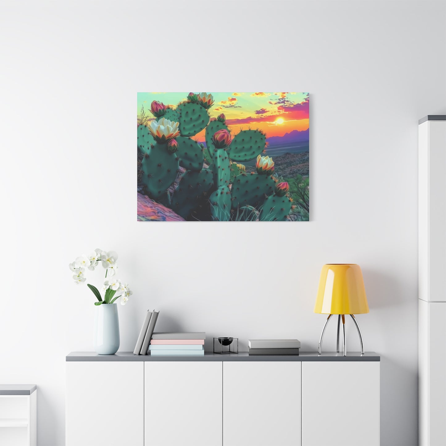Canvas Print - Prickly Pear Blooming Vista 3