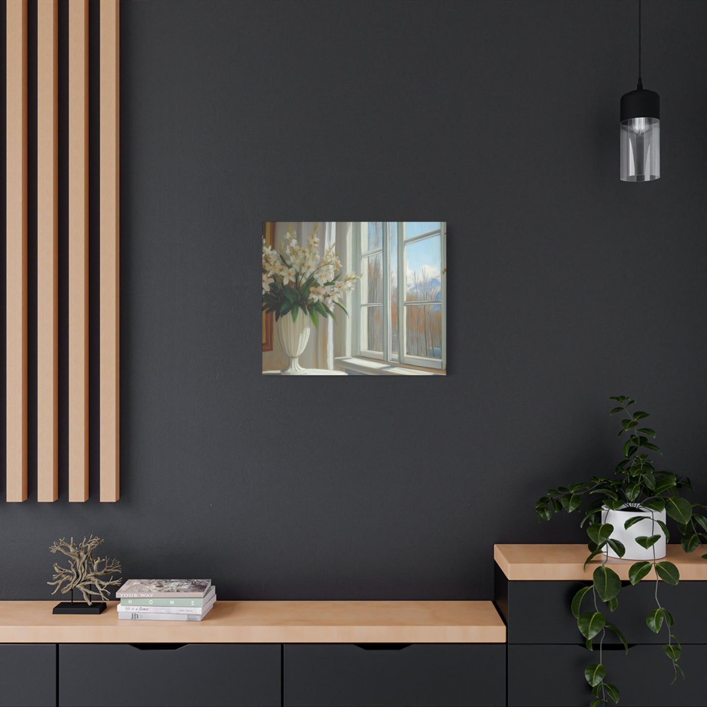 Serene Floral Canvas Wall Art - Chic Home Decor for Tranquil Spaces