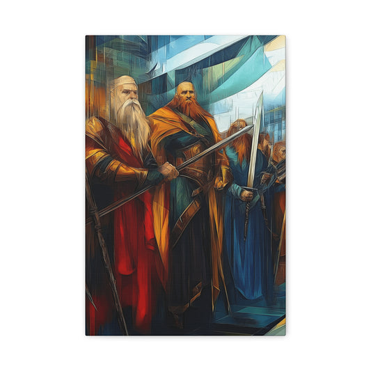 Epic Fantasy Art Canvas Print - Stretched 1.25" Wall Decor Featuring Legendary Warriors