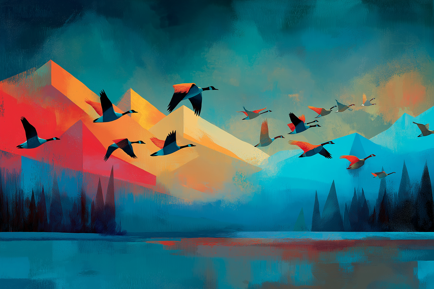 Wild Geese Flying High