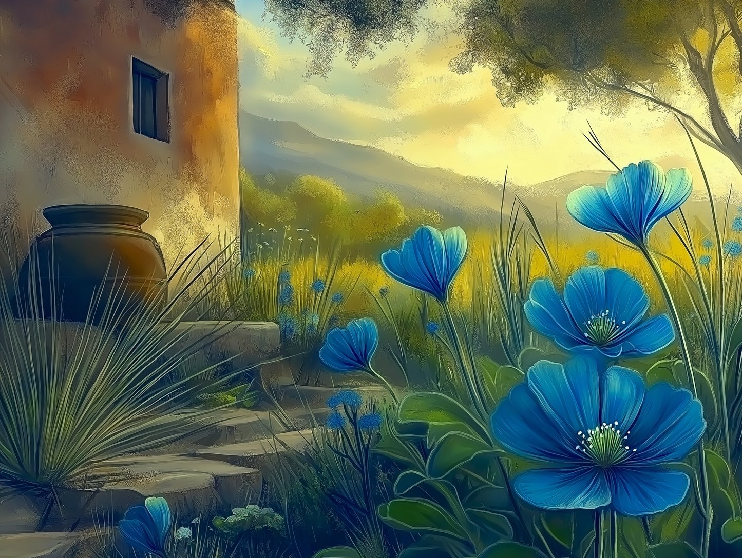 Mountain Meadow Blue Flowers